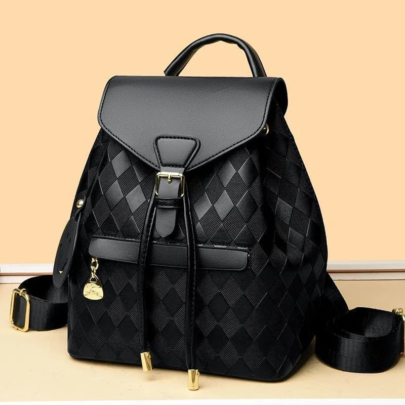 Women Backpack Soft Pu Leather Black Casual Multifunctional College Bag Capacity - View 18
