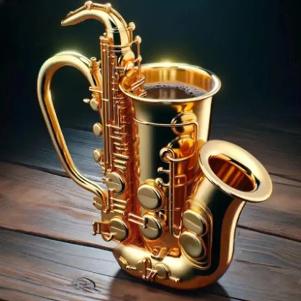 Musical Instrument Coffee Mug Summer And Winter Drink Cup Durable Easy To Clean - Back View