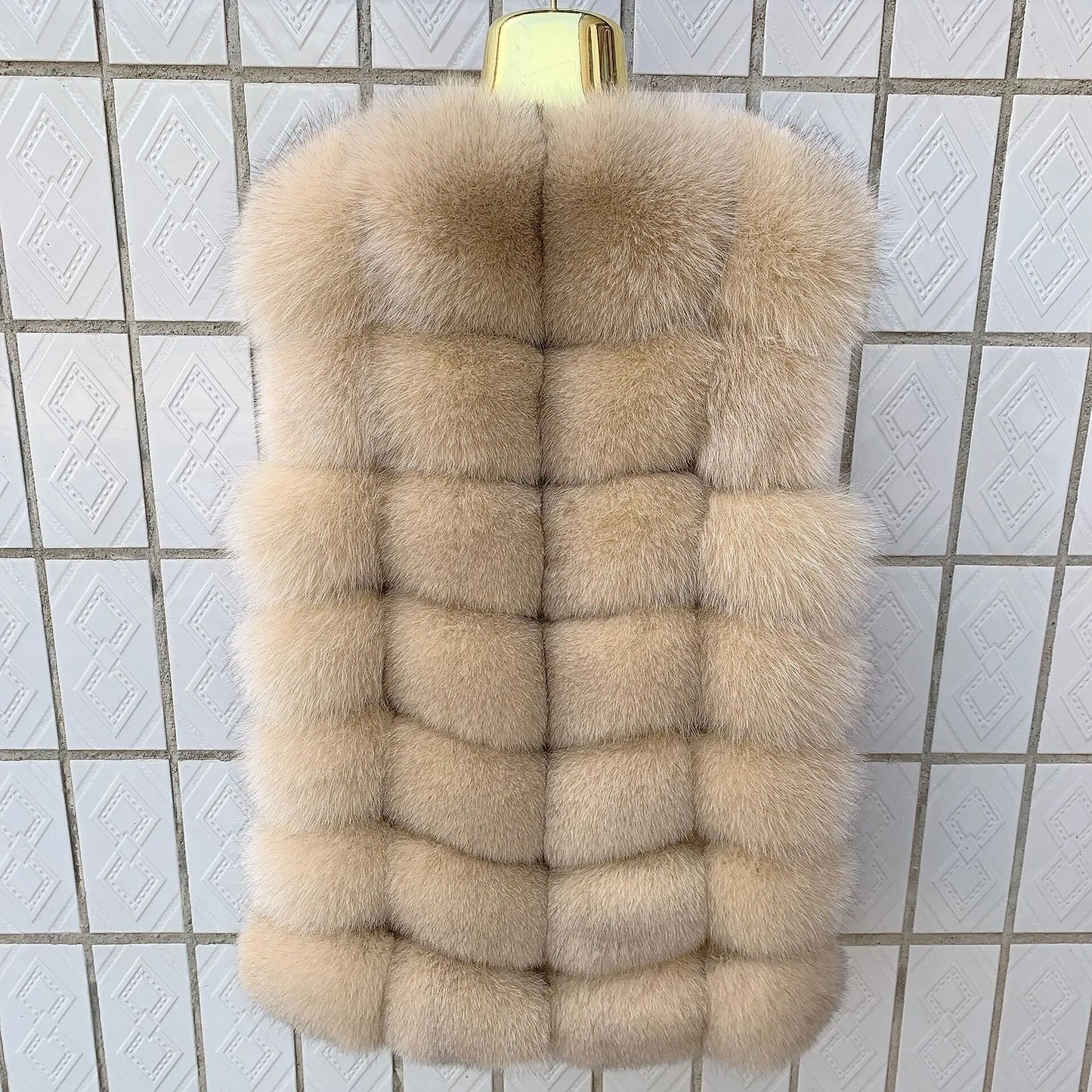 Natural fox fur vest ladies winter autumn coat warm vest made of natural fur wom - View 49