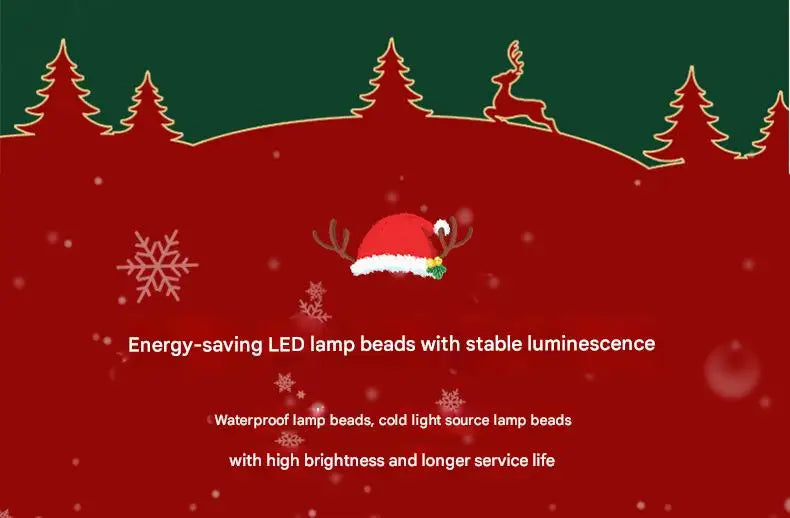 Christmas Parachute Light with Santa Claus 8 Mode Hanging Xmas Lamp fo - Texture Detail