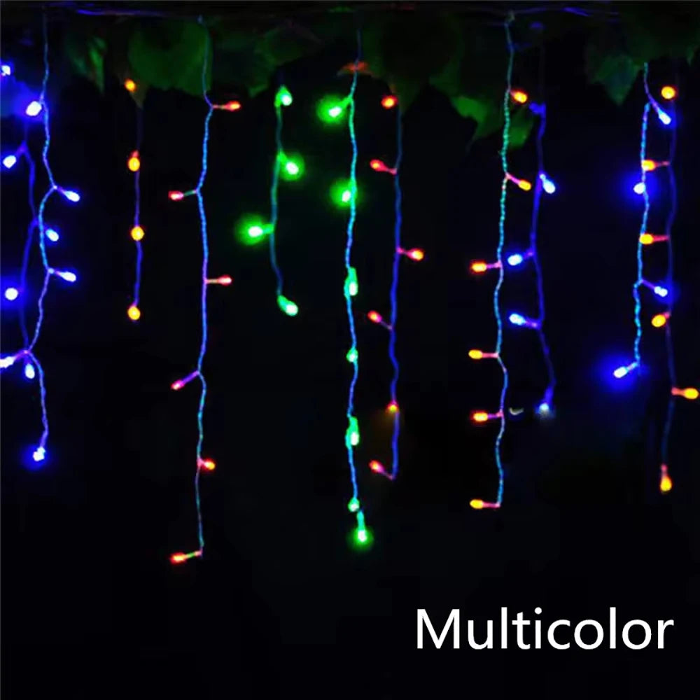 Christmas Garland LED Curtain Icicle Lights Festoon LED Light Droop Wa - Scale View