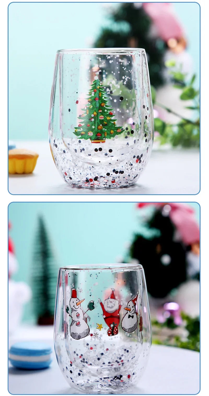 Christmas Double Wall Glass Cup Heat-resistant Water Cup Christmas Tre - Assembly Detail