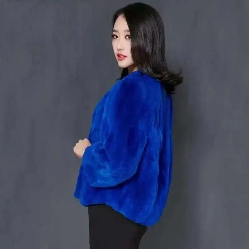 Real Rabbit Fur Coat Women Winter Jacket Short Loose Size Thick Warm Fluffy Coat - View 43