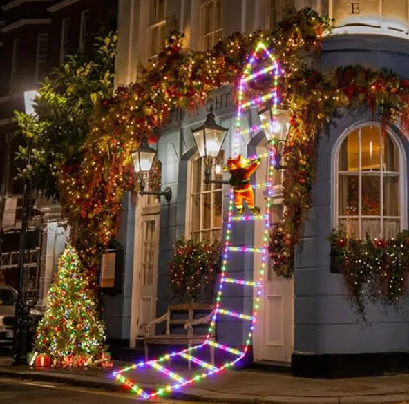Christmas LED Santa Claus Climbing Ladder Light USB Plug 8 Flashing Mo - Pattern Detail