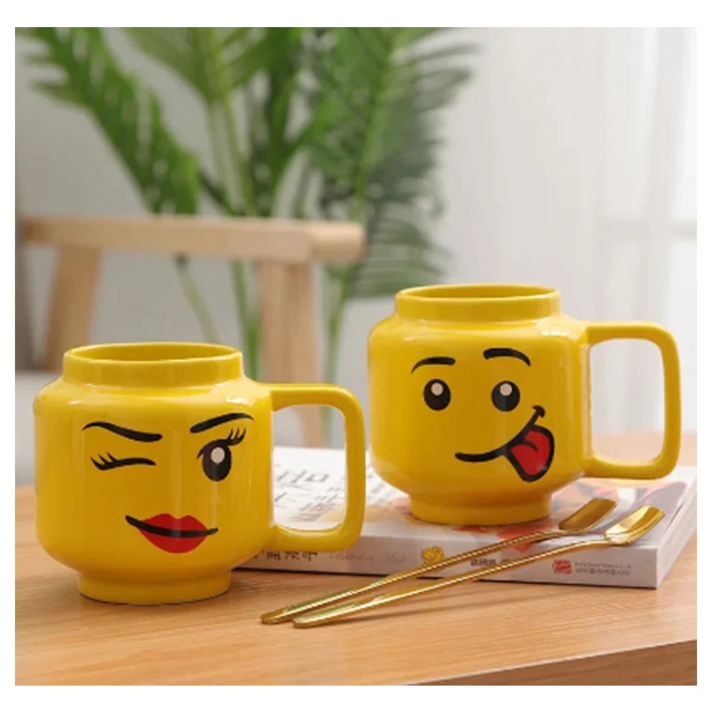 Cartoon Ceramic Mug 250ML Creative Coffee Cup Cute Emoji Mug Interesti - Alternative Angle