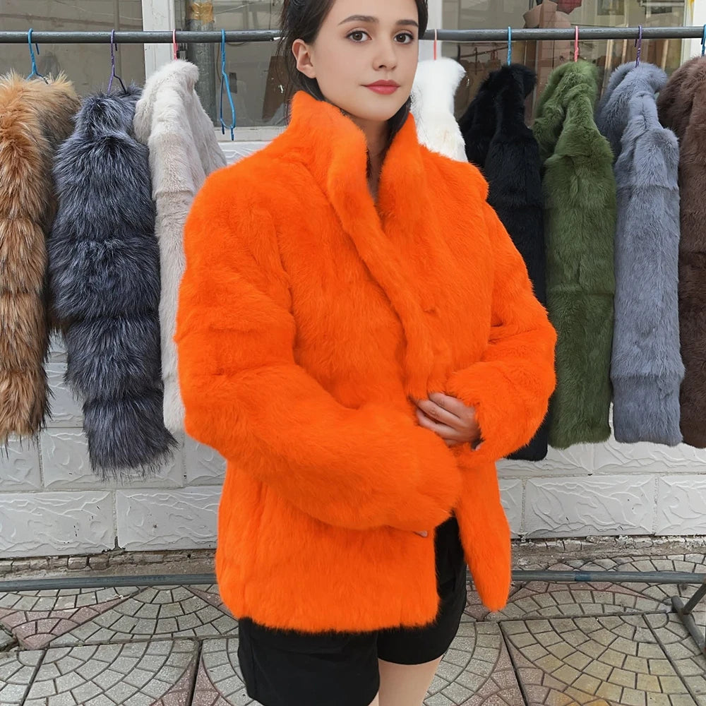 Fancy Rani Natural Rabbit Fur Coat Women Winter Jacket Real Leather And Fur Wome - View 66