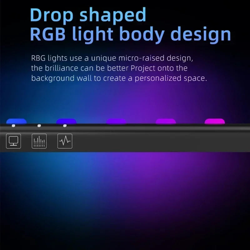 60cm RGB Screen Hanging Lights Computer Monitor Light Bar USB Stepless - Back View