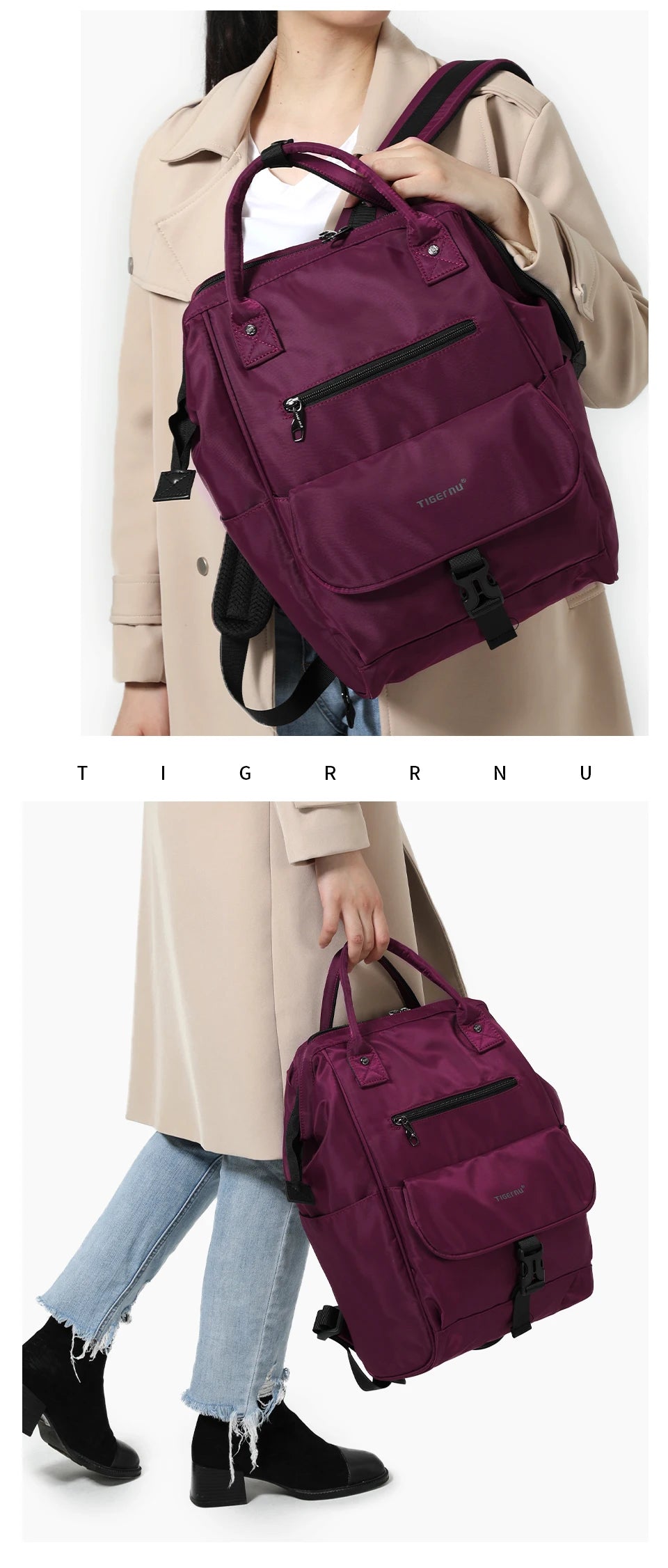 Tigernu New Ladies Casual Backpack For Women Splashproof TPU...