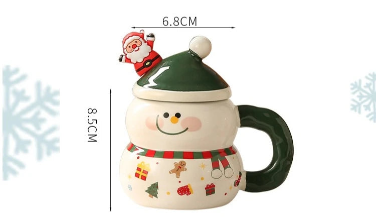 Creative Christmas Ceramic Cup Cartoon Snowman Mugs Gift Box for Christmas Household Coffee Mug Milk Cup - Image 10