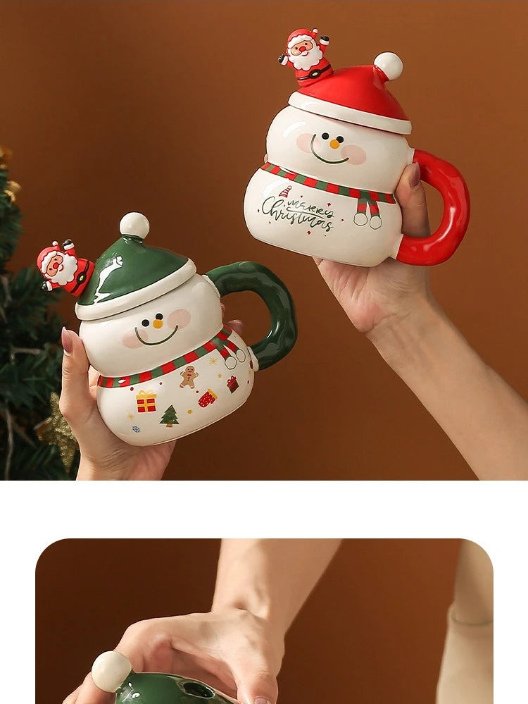 Creative Christmas Ceramic Cup Cartoon Snowman Mugs Gift Box for Christmas Household Coffee Mug Milk Cup - Image 14