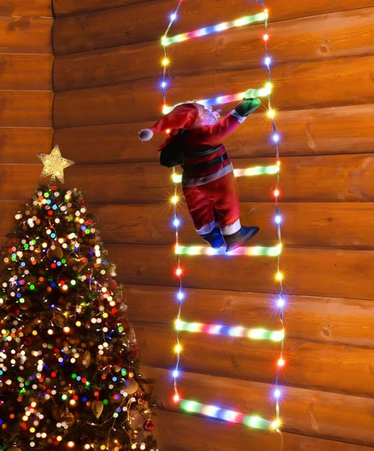 Christmas LED Santa Claus Climbing Ladder Light USB Plug 8 Flashing Mo - Material Detail