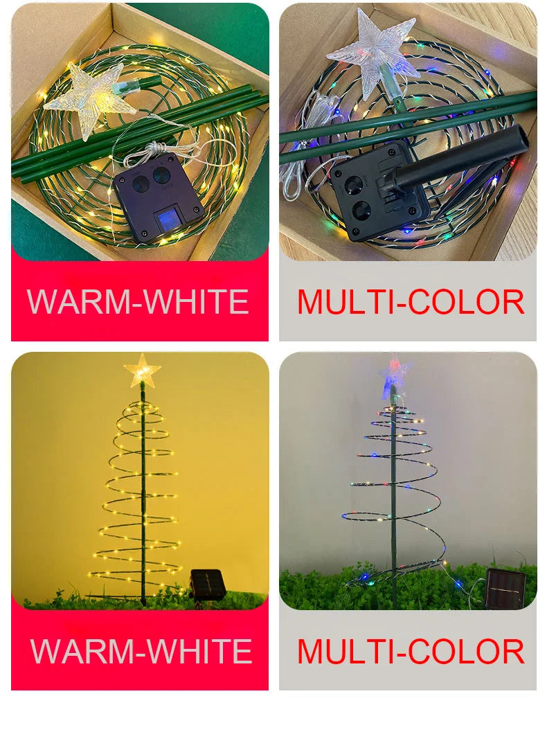 Solar Outdoor Garden Christmas Tree Lights LED String Lights IP65 Star Light Dec - View 7
