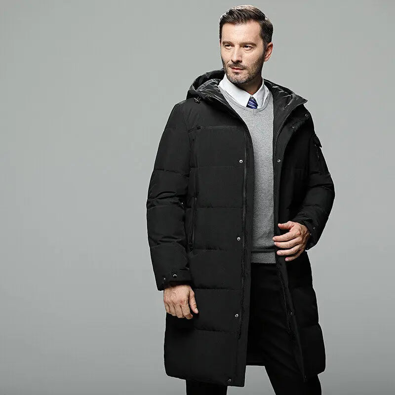 Luxury Men Down Jackets Fashion Hooded Collar Work Warm Down Filled Coat Casual Business Lightweight - Gallery image 16