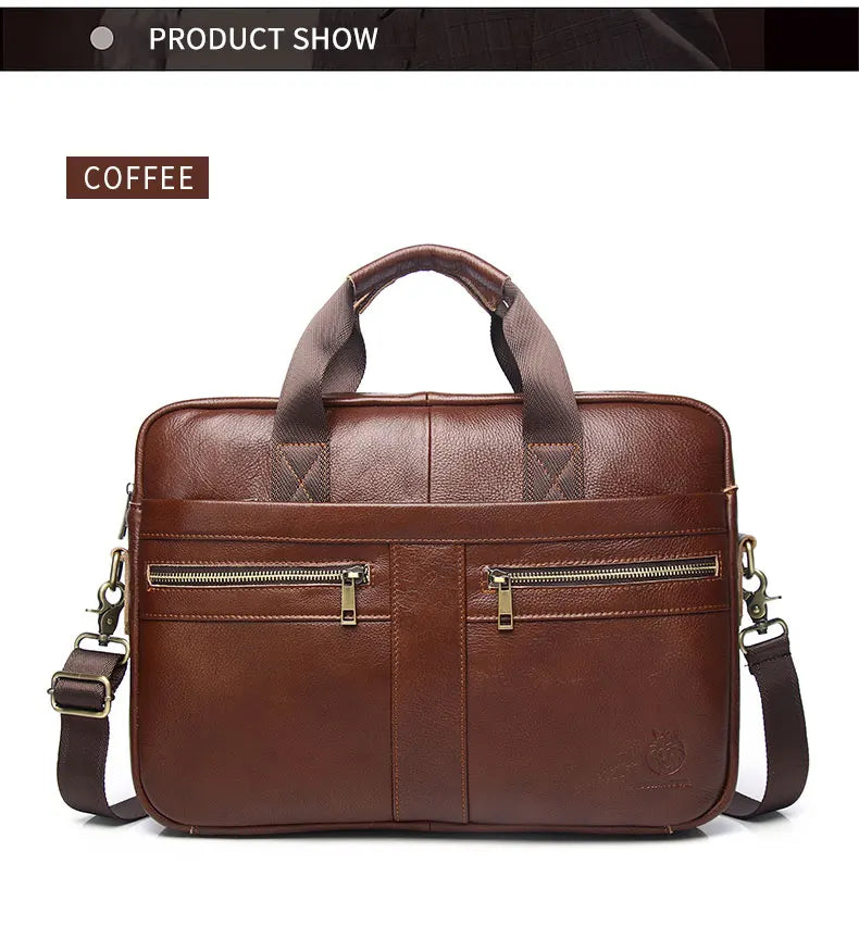SCHLATUM Genuine Leather Briefcases Hard For Men 15.6 Inch Office Bussiness Comp - View 14