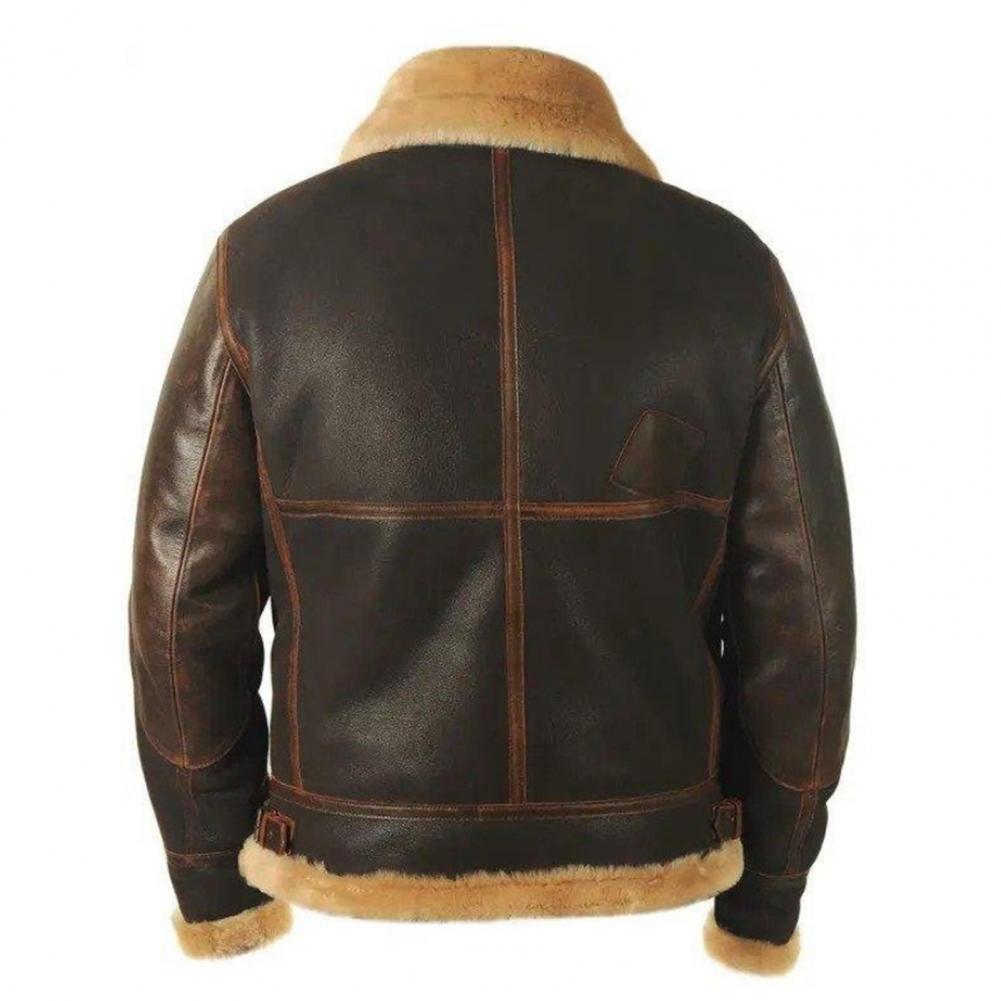 Men Jacket Plush Lining Fur Collar Men's Leather Jackets Thickened Windproof PLu - View 16