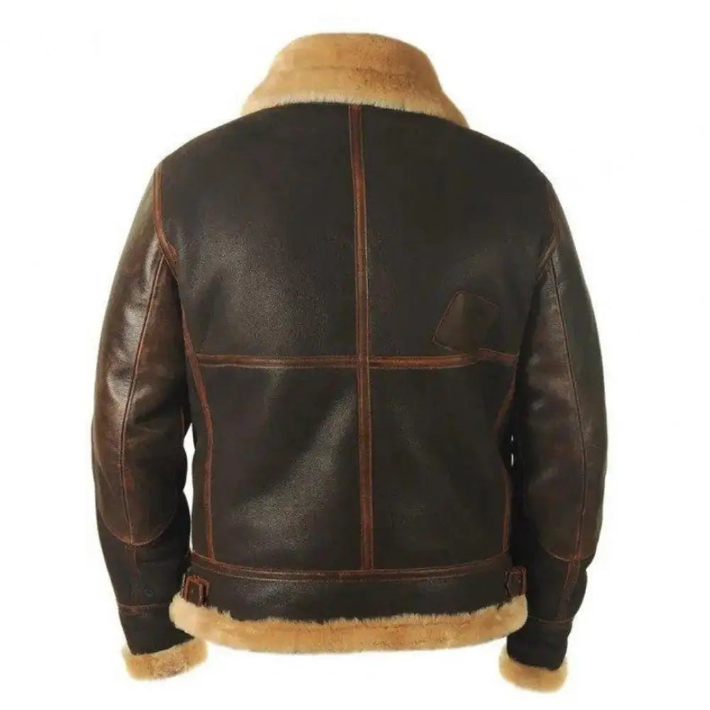 Men Jacket Plush Lining Fur Collar Men's Leather Jackets Thickened Windproof PLu - View 4