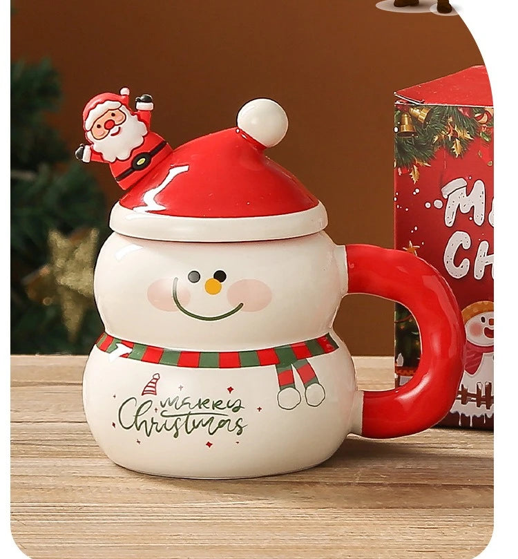 Creative Christmas Ceramic Cup Cartoon Snowman Mugs Gift Box for Christmas Household Coffee Mug Milk Cup - Image 13