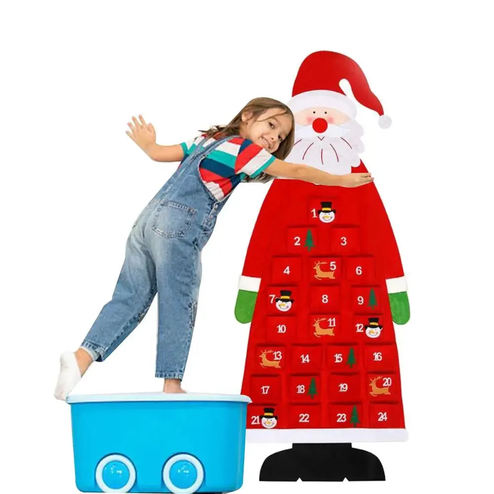 Christmas Felt Tree Advent Calendar Countdown Wall Hanging Festive Dec - Material Detail