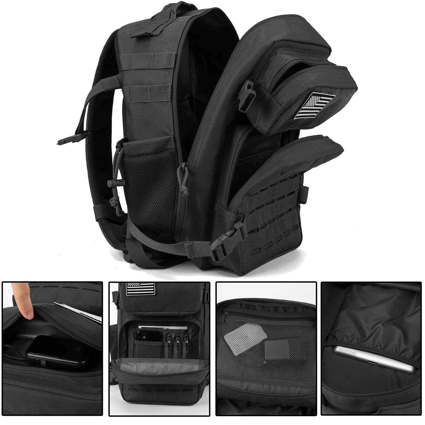 25L Tactical Backpack Outdoor Bag Fitness Backpack MOLLE Backpack Wome - Close-up View