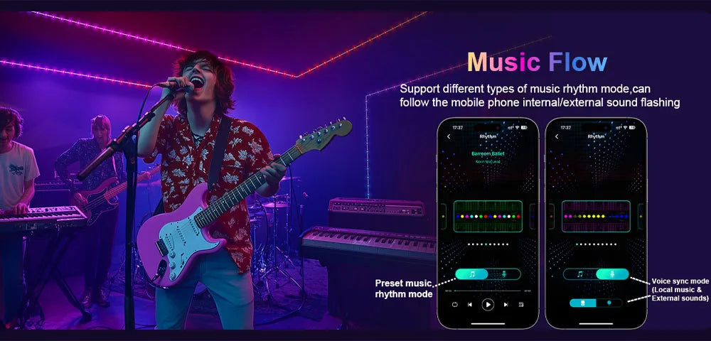 Christmas Tree Lights 20M Fairy String Lights w/ APP Control Music Syn - Lifestyle View