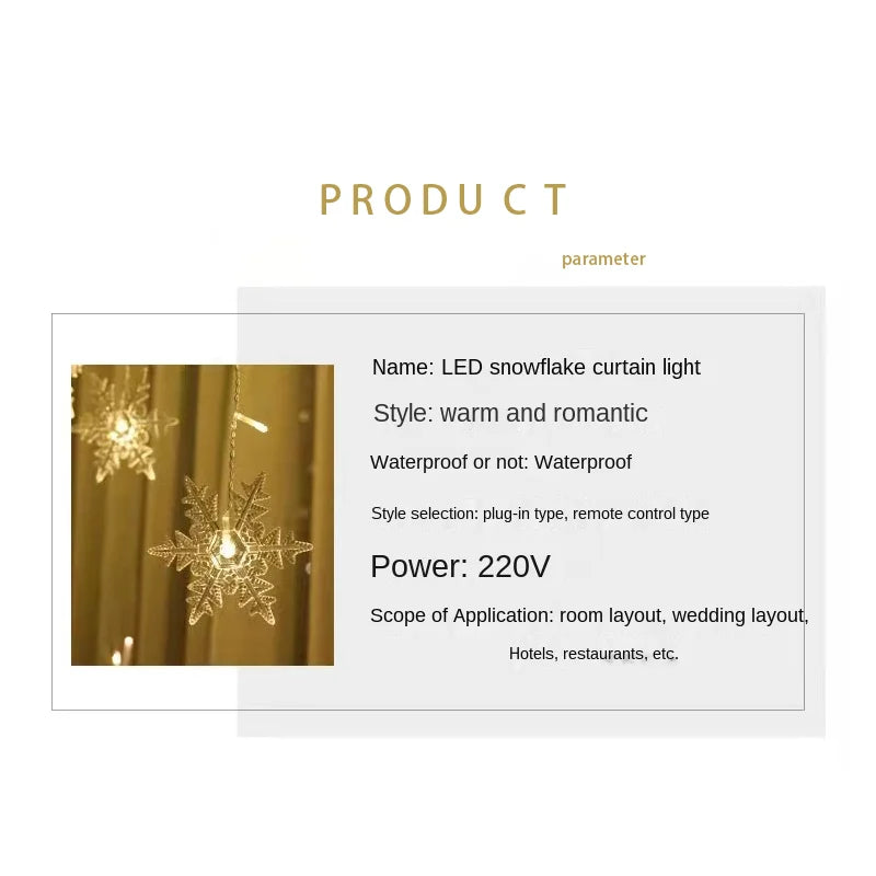 Christmas Light 3.5m Led Snowflake Garland Curtain String Fairy Lights - Usage View