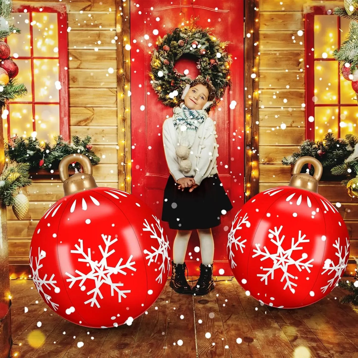 60cm Outdoor Christmas Inflatable Decorated Ball PVC Giant Big Large B - Color Variant