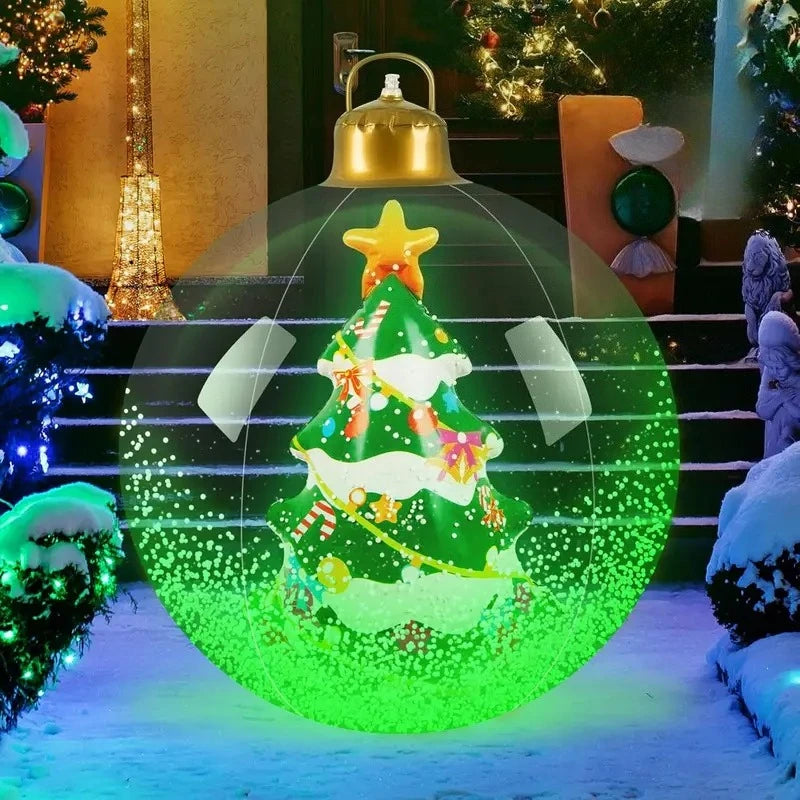 2026 Christmas Santa Snowman Balloons Xmas Tree Decorations Outdoor Ho - Back View