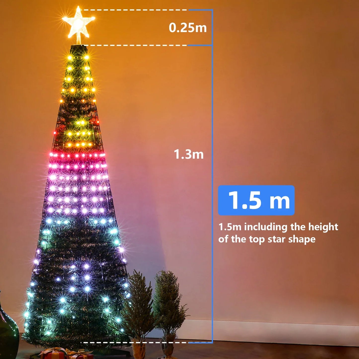 Christmas Tree Star Lights Smart RGB Christmas Light with Remote Timer - View 17