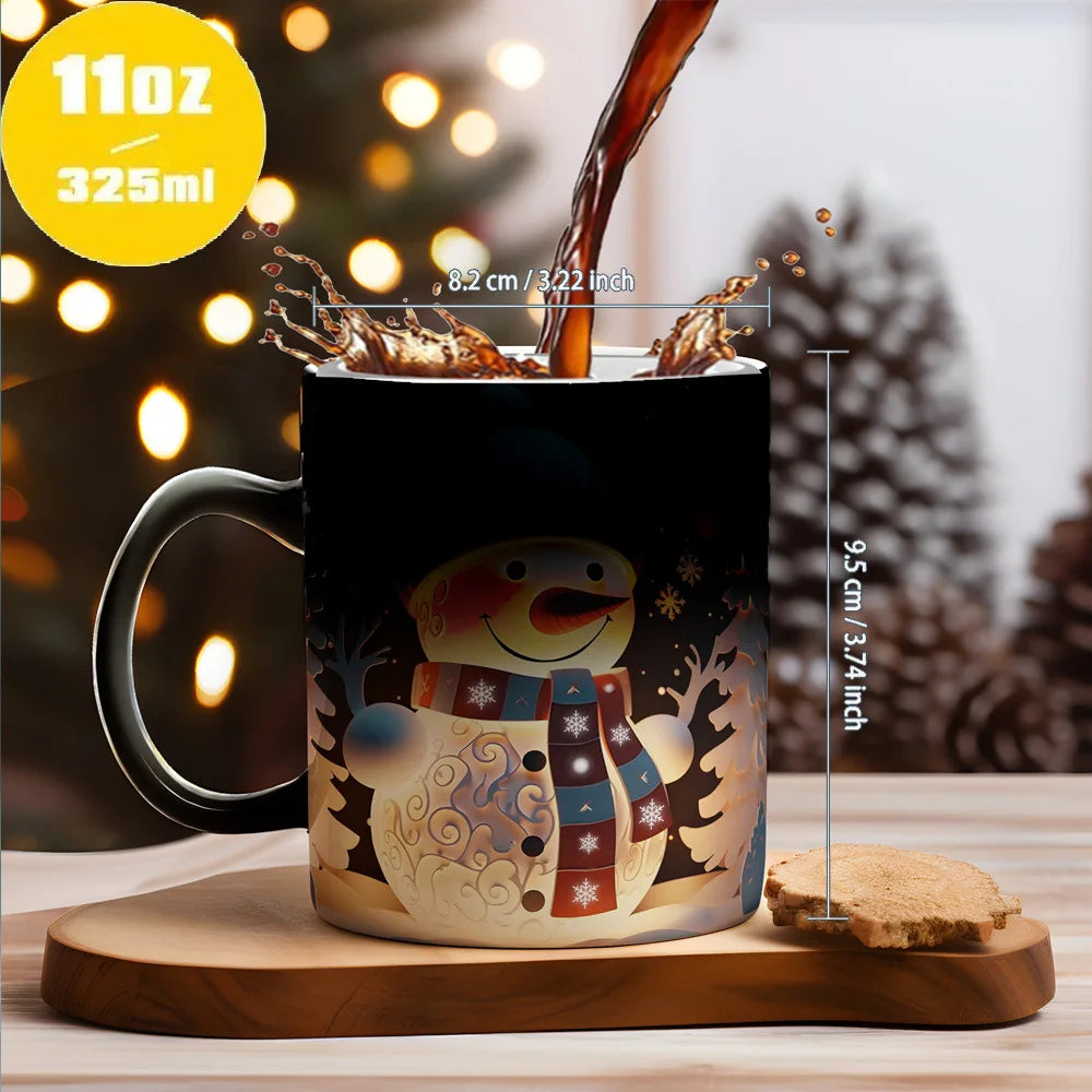 Christmas Color Changing Mug Santa Claus Ceramic Magic Mug Elk Heat Se - Interior View