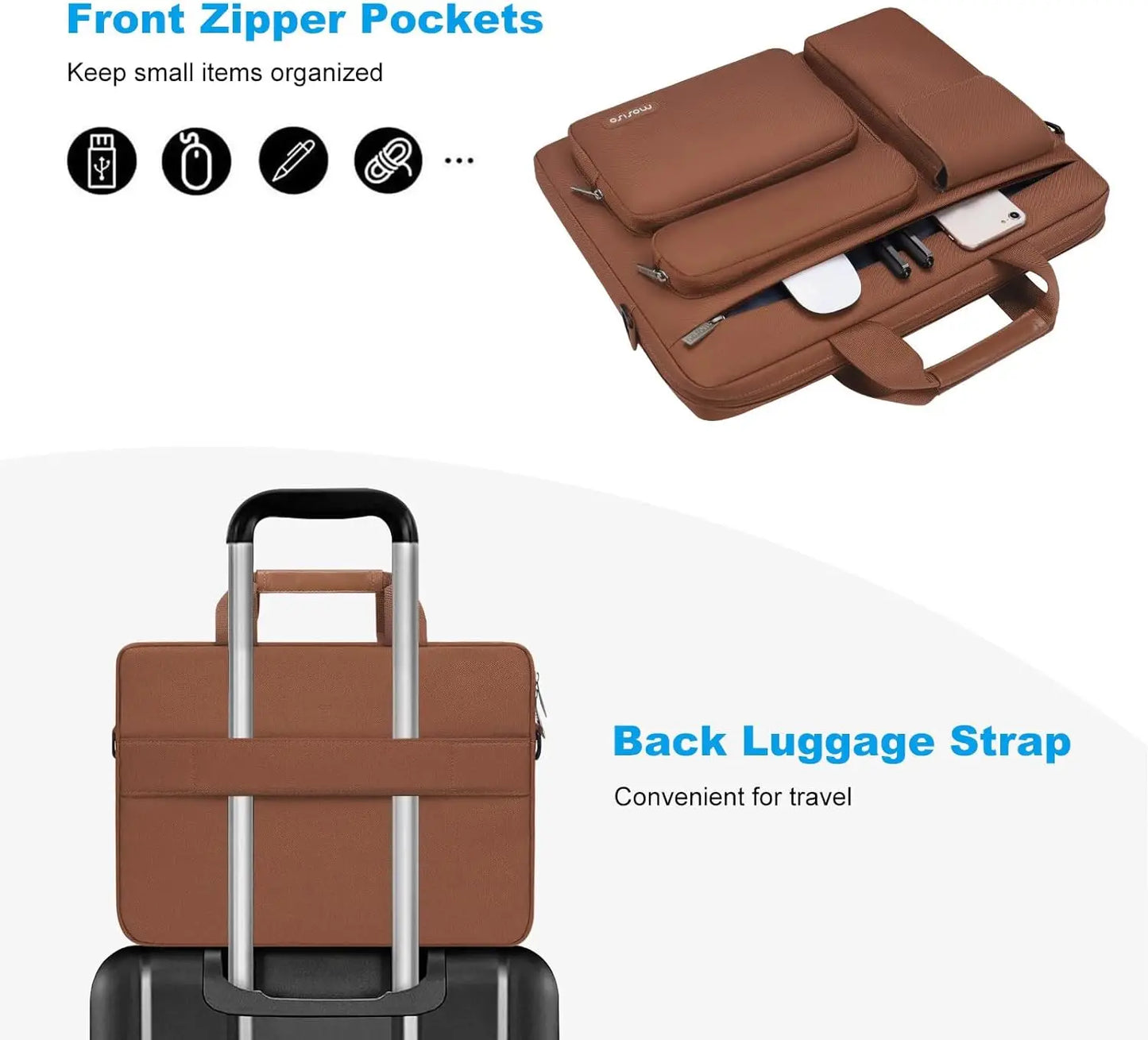 Laptop Bag 13.3 14 15 16 17.3 inch Shoulder HandBag for Macbook Air Pro M1 M2 M3 - Detail View