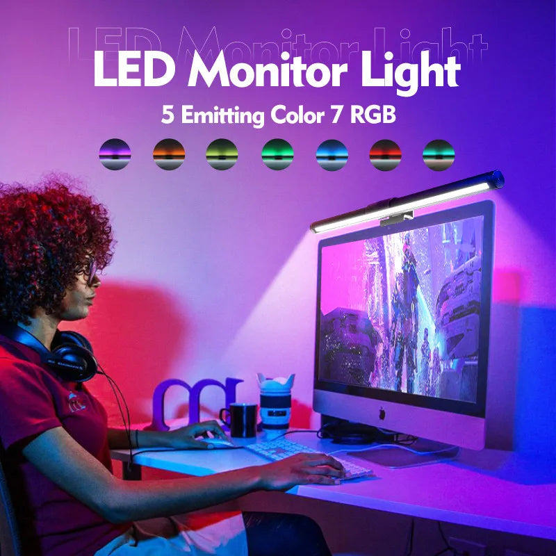 LED Screen Light Bar Monitor For Pc Screen Hanging USB Stepless Dimming RGB Curv - View 27