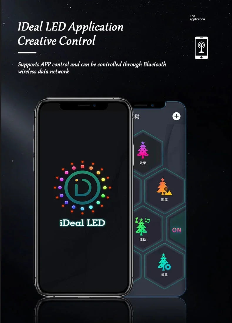 Smart Christmas Tree Lights App DIY Text Pictures Music Rhythm LED RGB String Li - View 8