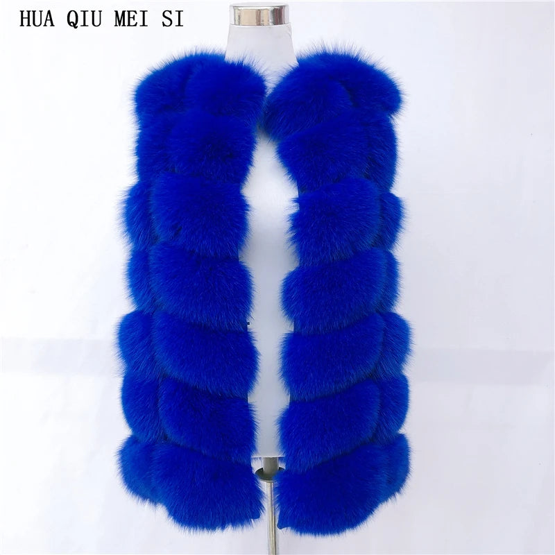 Natural fox fur vest ladies winter autumn coat warm vest made of natural fur wom - View 52
