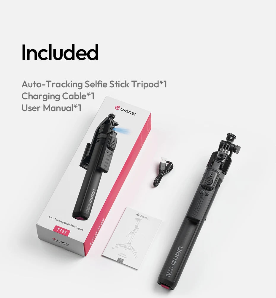 Ulanzi TT23 Auto-Tracking Selfie Stick Tripod for Travel Vlo...