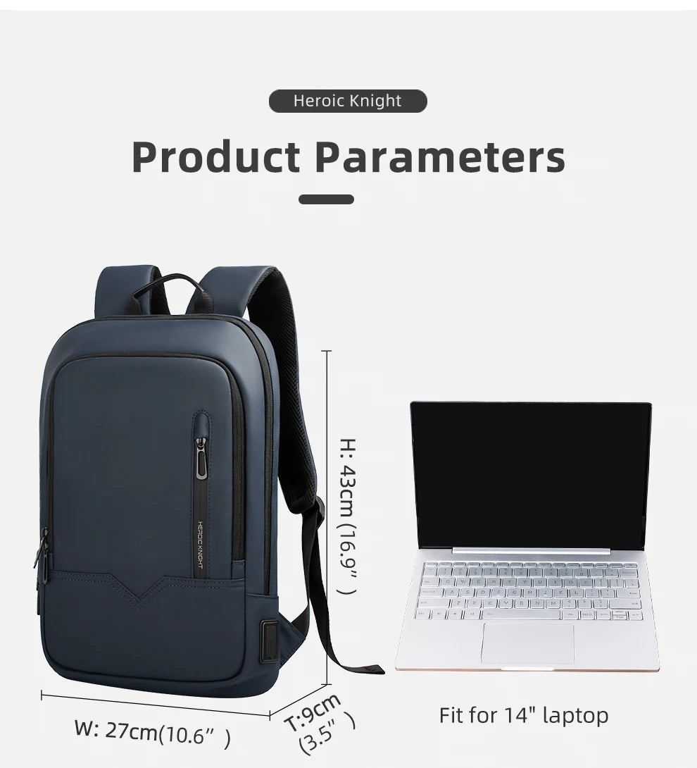 HK Slim Backpack For Men 15.6 Inch Laptop Bags Waterproof Minimalist Business Ba - View 18