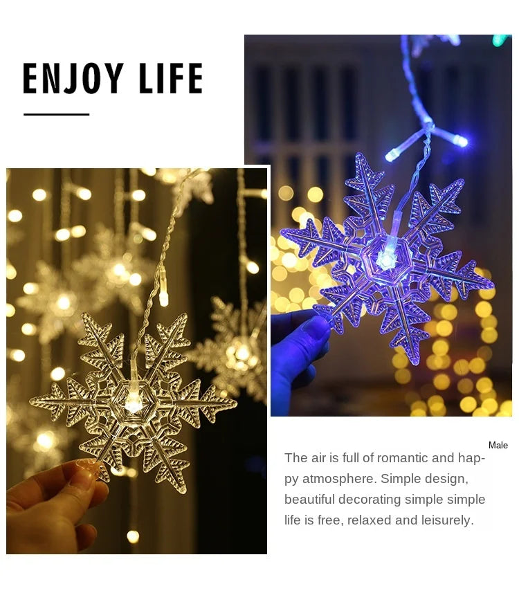 Christmas Light 3.5m Led Snowflake Garland Curtain String Fairy Lights - View 22