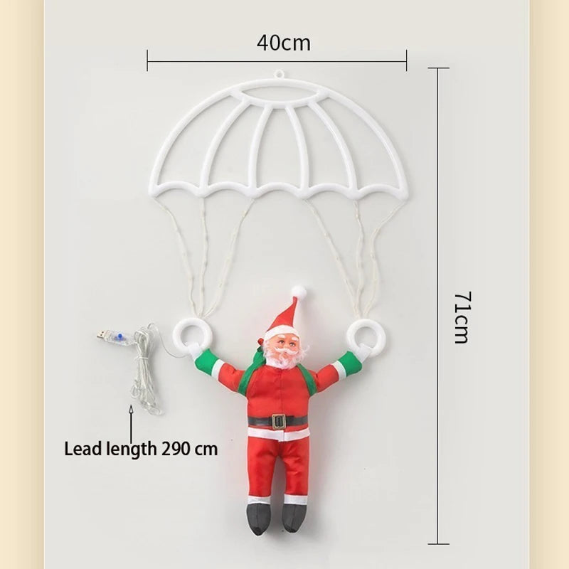 Christmas Parachute Light with Santa Claus 8 Mode Hanging Xmas Lamp fo - Close-up View