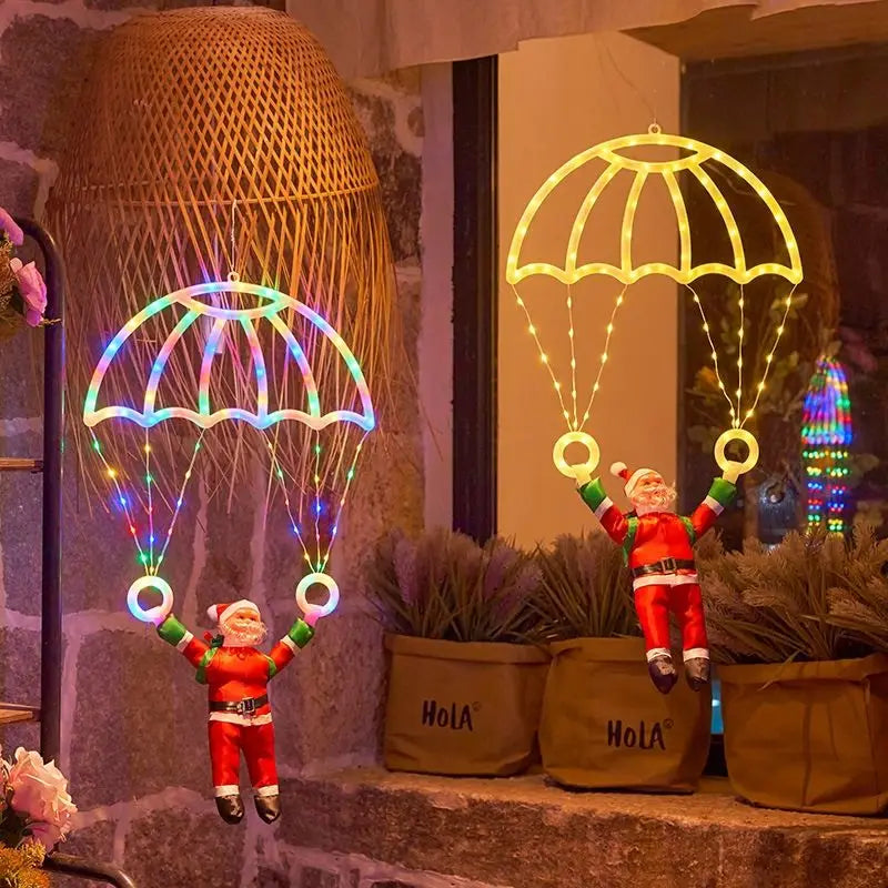 Christmas Parachute Light with Santa Claus 8 Mode Hanging Xmas Lamp fo - Detail View