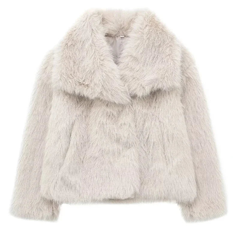 HXAO Winter Faux Fur Coat 2024 Woman New in coats Autumn Fur Plush Fluffy Jacket - View 20