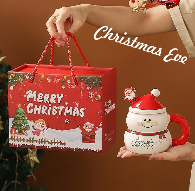 Creative Christmas Ceramic Cup Cartoon Snowman Mugs Gift Box for Christmas Household Coffee Mug Milk Cup - Image 8