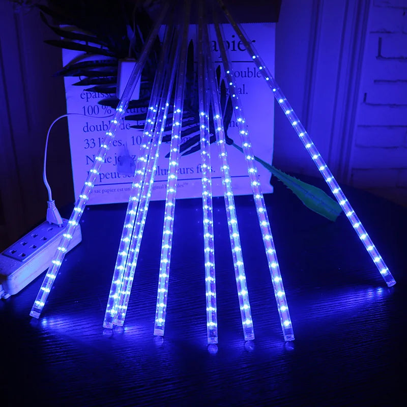 Christmas LED Meteor Garland Festoon Holiday Strip Light Outdoor Water - Side View