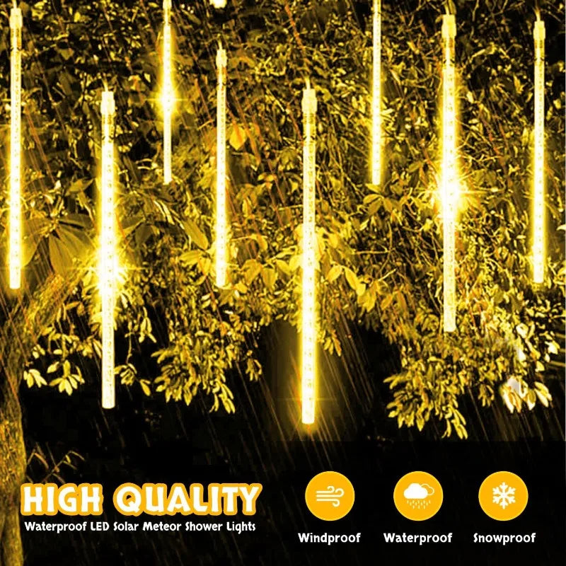Christmas Lights Outdoor 8 Tubes Meteor Shower Lights LED Snow Falling - Feature Highlight