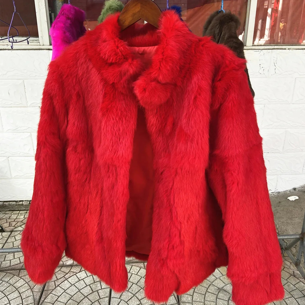 Fancy Rani Natural Rabbit Fur Coat Women Winter Jacket Real Leather And Fur Wome - View 70