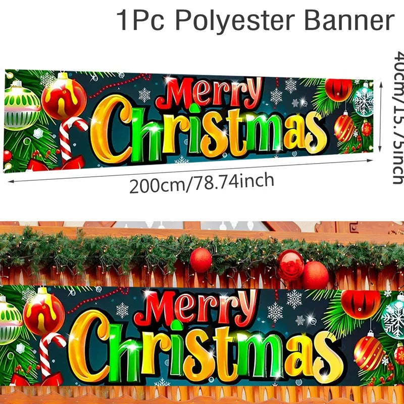 Christmas Outdoor Banner Merry Christmas Decorations For Home 2025 Out - Scale View