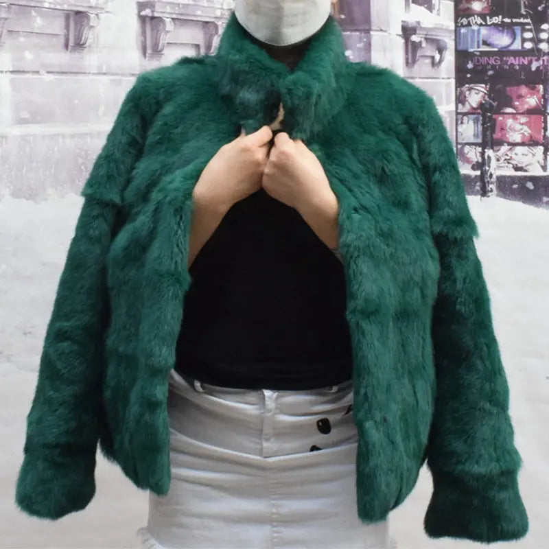 Fancy Rani Natural Rabbit Fur Coat Women Winter Jacket Real Leather And Fur Wome - View 55