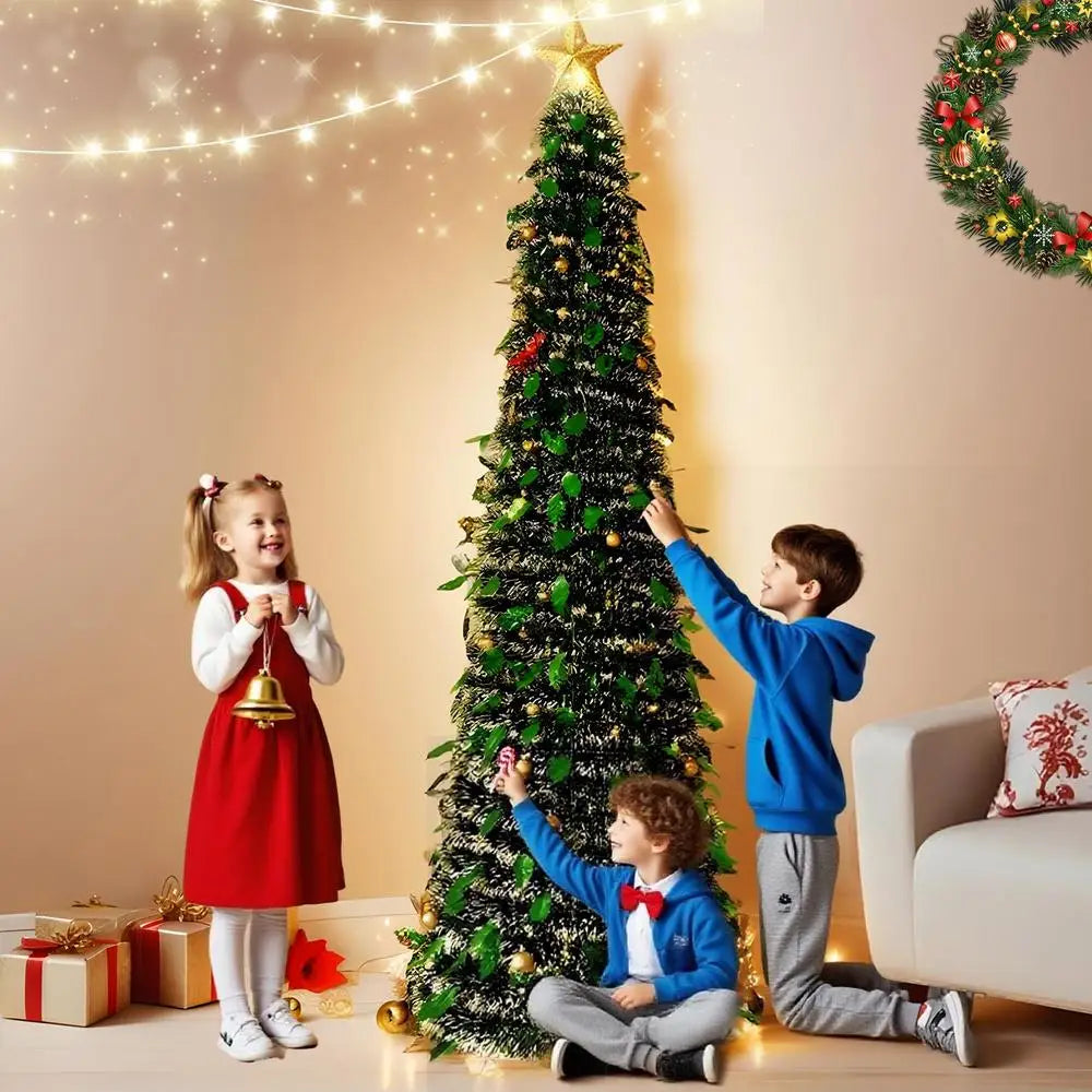 Christmas Tree 5 Ft Festival Ornament Faux Foldable Christmas Tree Chr - Pattern Detail
