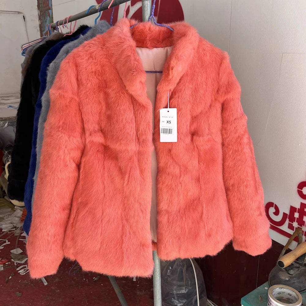 Fancy Rani Natural Rabbit Fur Coat Women Winter Jacket Real Leather And Fur Wome - View 64