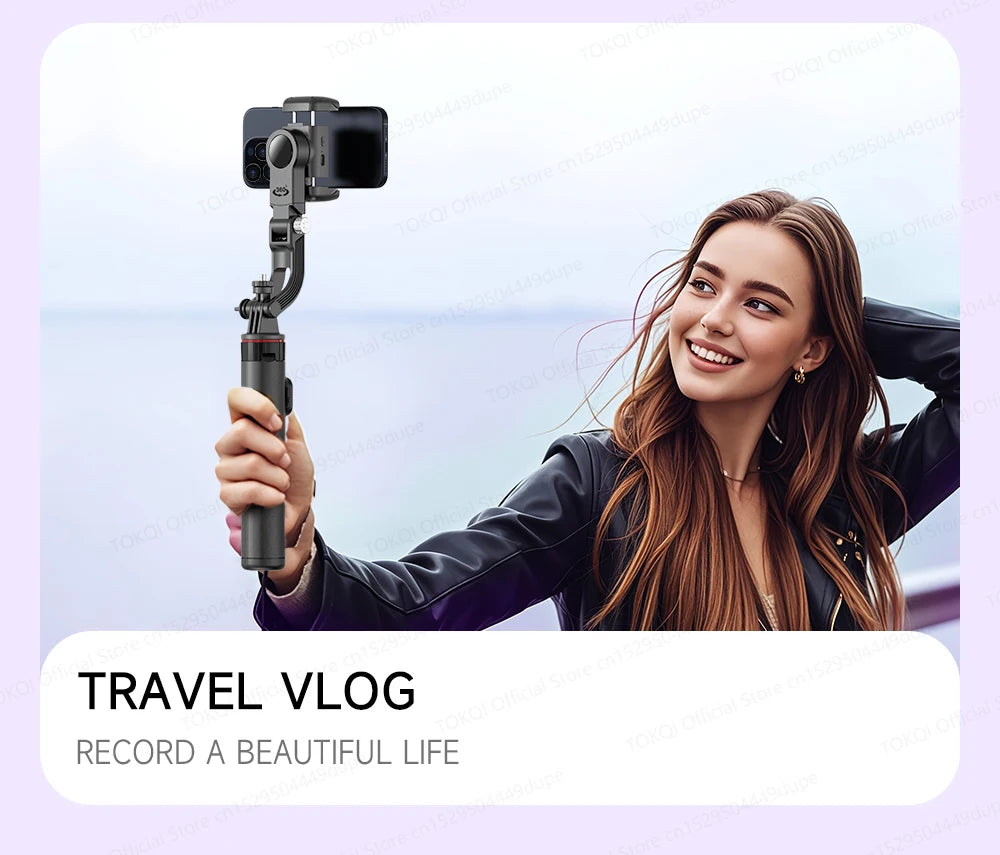 AI Tracking Deskpot Gimbal Tripod with Extendable Selfie Stick for Mob - View 21