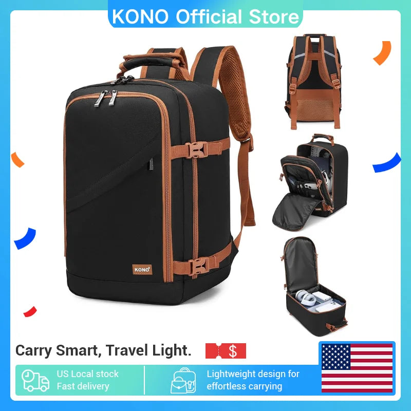 Kono Cabin Bag 40x20x25 for Ryanair Underseat Travel Carry-on Backpack Cabin Siz - Main View