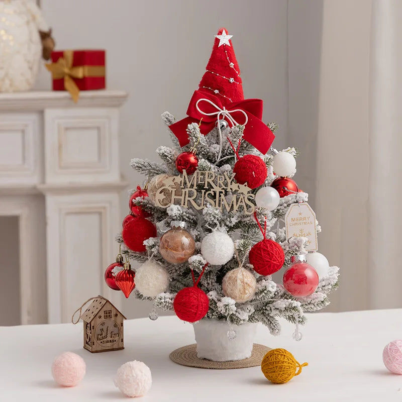 Christmas Tree DIY Set 35cm Xmas Tree with LED Lights Tabletop Ornamen - Full View